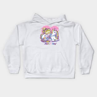 Rainbow friends retro girl Kids Hoodie